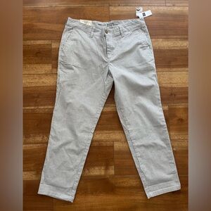 Gap The Girlfriend Khaki Women’s Navy and White Double Pinstripe Pant Stretch